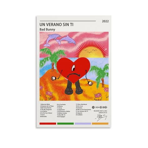 Bad Bunny Un Verano Sin Ti Album Cover Poster Canvas Art