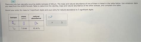 Solved There Are Only Two Naturally Occuring Stable Isotopes Chegg