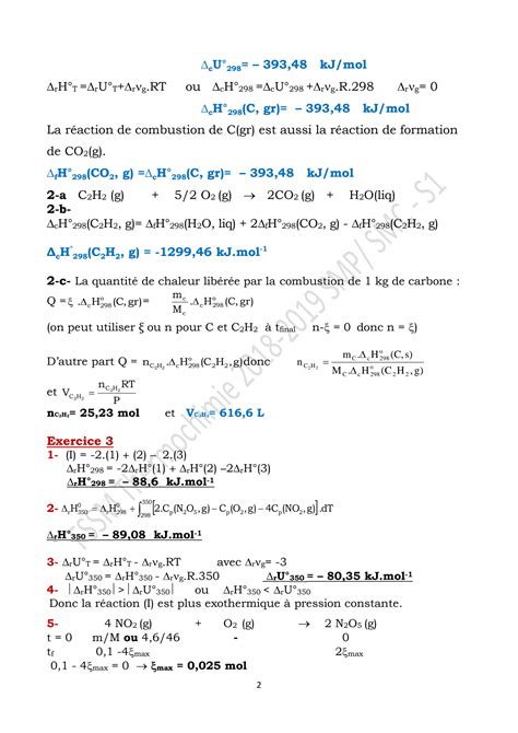 Solution Thermodynamique Chimique Exercices Corrig Studypool