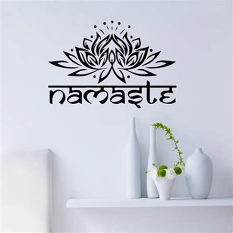 1 Pc Lotus Flower Wall Decal Yoga Namaste Wall Stickers Home Decor