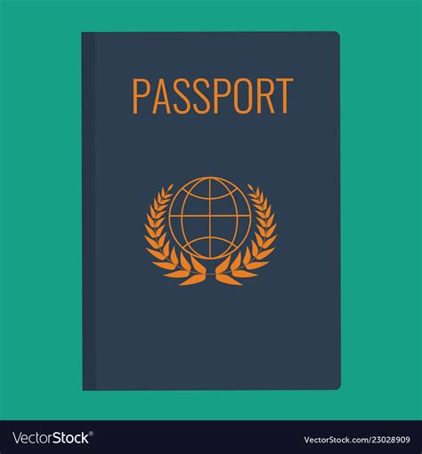 Blue Passport Cover Royalty Free Vector Image Vectorstock