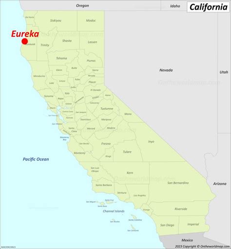 Eureka Location On The California Map - Ontheworldmap.com