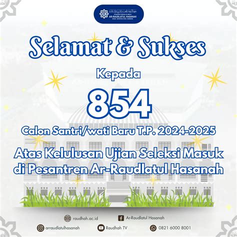 Pengumuman Hasil Ujian Seleksi Masuk Daftar Kelulusan Calon Santri