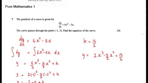 Finding The Equation Of A Curve That Passes Through A Given Point Pure