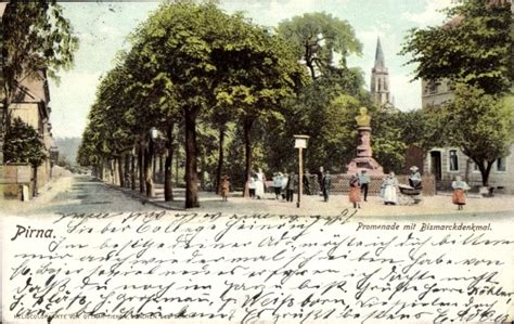 Ansichtskarte Postkarte Pirna In Sachsen Promenade Mit Akpool De