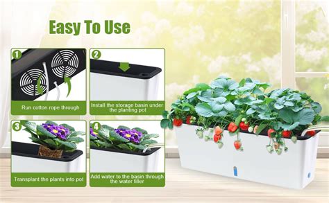 Amazon Oliz Window Box Planters Pack Of 2 Self Watering Plastic