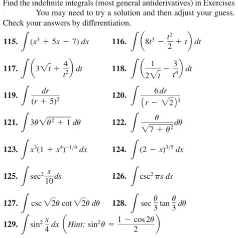 Answered Find The Indefinite Integrals Most General Antiderivatives