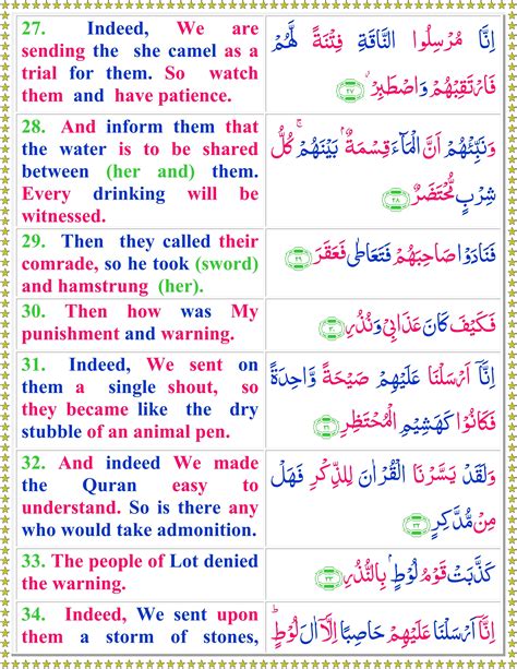 Read Surah Al Qamar With English Translation Quran O Sunnat