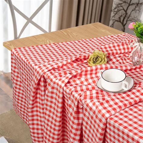 Amazon DUOBAO Red And White Checkered Tablecloth Square 54 Inch