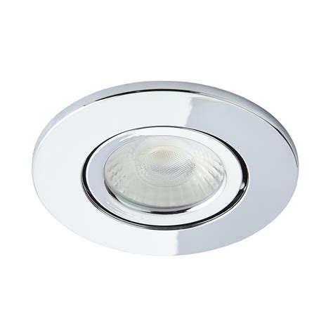 6 X Revive IP65 Chrome Round LED Fire Rated Bathroom Downlights