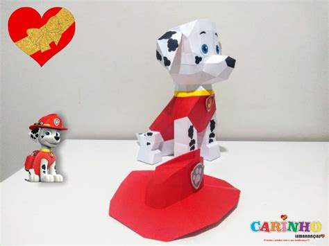 Marshall Patrulha Canina Low Poly Papercraft No Elo7 Carinho