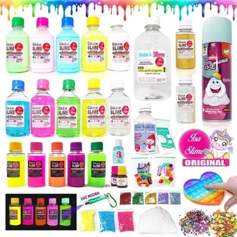 Kit Completo Para Fazer Slime Colas Coloridas E Neon Parcelamento Sem