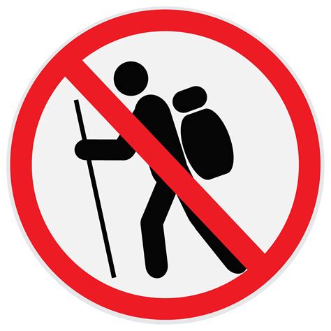 No Hiking Sign Illustrations Creative Market
