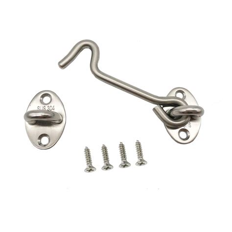 Buy Barn Door Lock 4“ Stainless Steel Door Hook And Eye Latch With Ing Screws Door Lock Latch