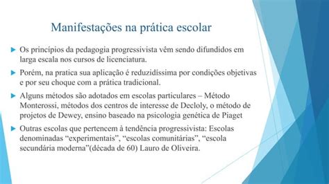 Slides Tend Ncia Pedag Gica Renovada Progressivista Ppt