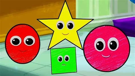 Five Little Shapes Jumping On The Bed, Preschool Rhyme for Kids ...