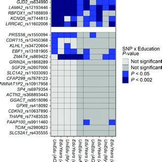 Summary Of The Evidence For SNP Genotype By Education Interactions