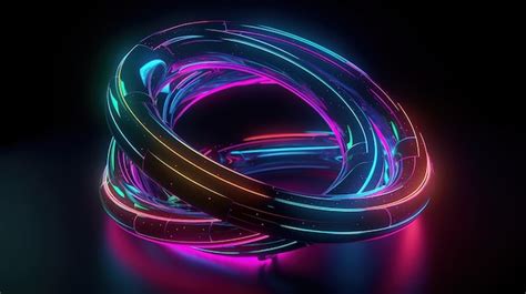 Premium Ai Image 3d Render Abstract Neon Background Generative Ai