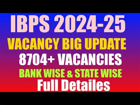 IBPS Vacancies List Out State Wise Vacancy List Bank Wise Vacancy