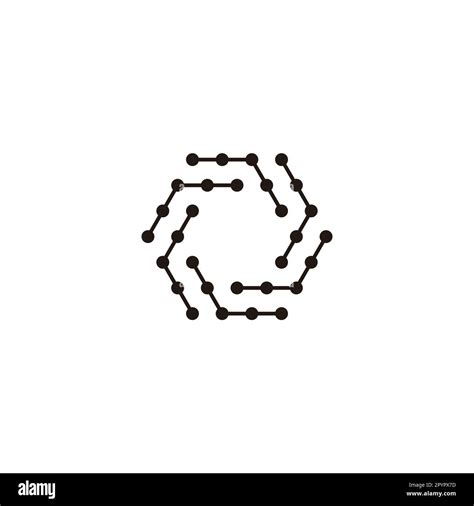 Line Molecules Rounded Hexagon Geometric Symbol Simple Logo Vector