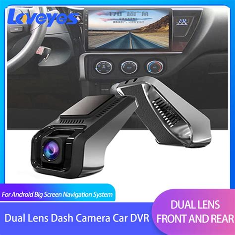 Dual Lens Dash Cam Car Camera Recorder Dvr Adas 1080p Navigation Usb Video Driving Recordering