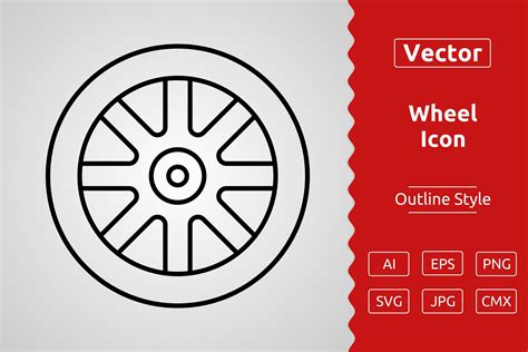 Vector Wheel Outline Icon Graphic by Muhammad Atiq · Creative Fabrica