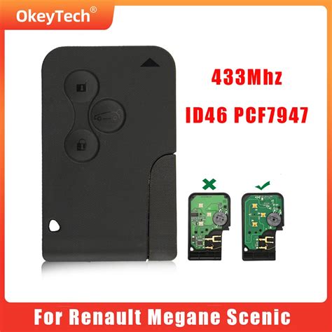 OkeyTech For Renault Megane Scenic 2003 2008 Remote Key 433 Mhz ID46