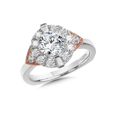 Two Tone Double Halo Diamond Engagement Ring R Wp Valina