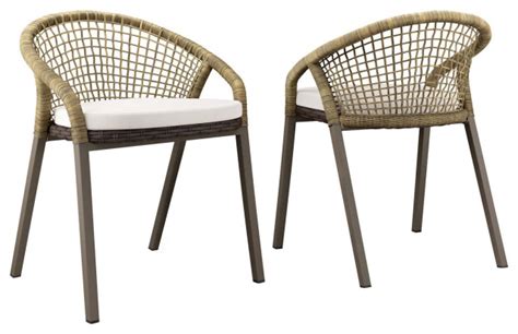 Meadow Outdoor Patio Dining Chairs Set Of 2 Tropical Outdoor Dining