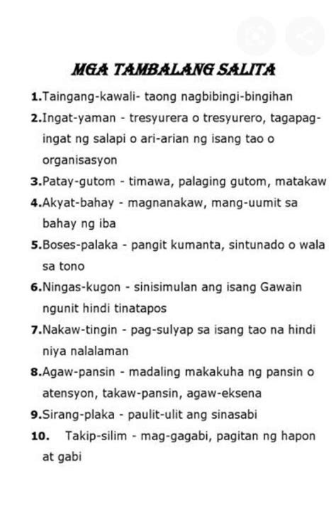 Halimbawa Ng Tambalang Salita Na May Kahulugan Docx Halimbawa Hot Sex