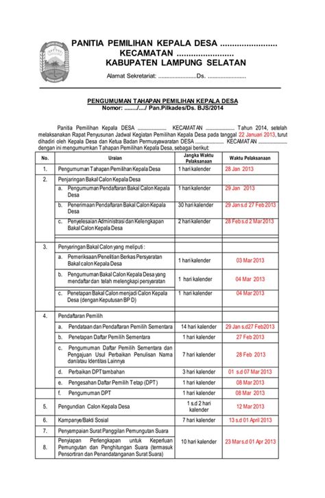 Contoh Tahap Pilkades PDF