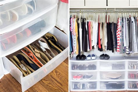 How To Organize Your Shoes Sandal Organizing Cheap Closet Drawers