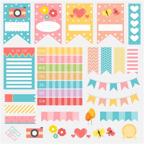 Lindas Notas De Papel Pegatinas De Notas Vector Premium