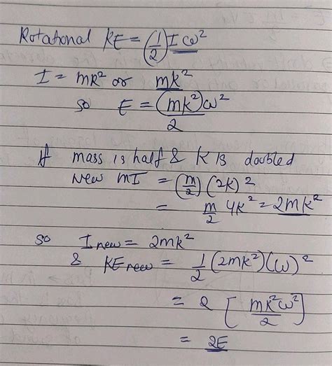 The Rotational Kinetic Energy Of A Body Ts E In The Absence Of External