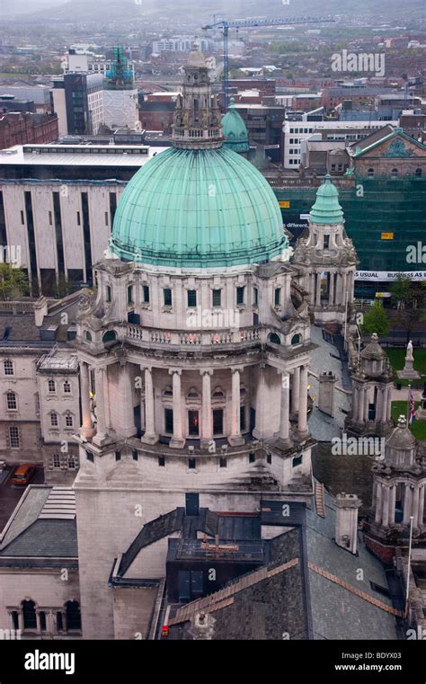 Belfast City Hall Copper Roof Dome Stock Photo Alamy