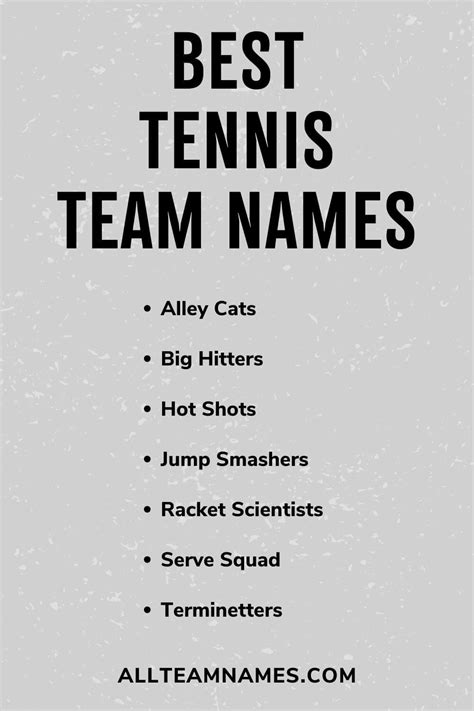 233 Creative Tennis Team Names That Hit Different