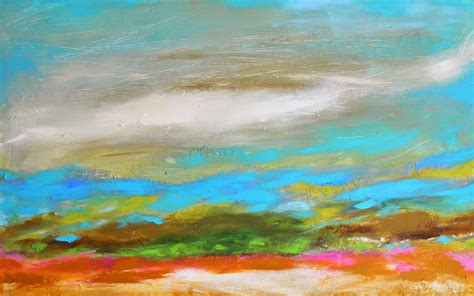 .: Abstract Beach Painting 48 x 30 by Karen Fields