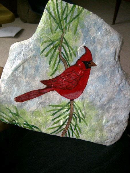 Cardinal With Images Painted Rocks Rock Painting Art