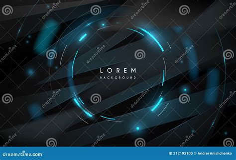 Abstract Technology Circle Lines Background Stock Vector Illustration