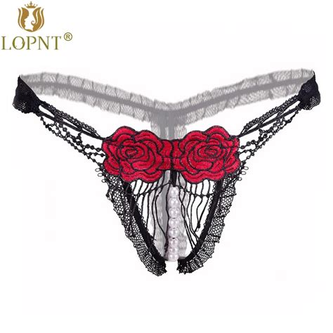 Buy Lopnt New Sexy Thongs Embroidery Roses Tassel