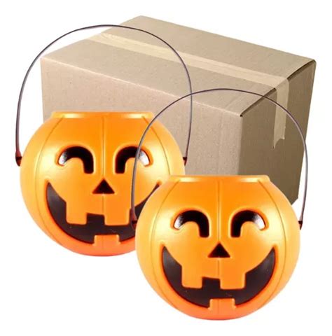 Balde Abóbora Halloween Grande Kit Com 2 Decoração E Doces Mercadolivre