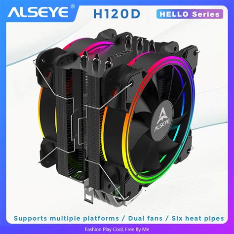 Alseye H D Cpu Cooler Rgb Fan Mm Pwm Pin Heat Pipes Cooler For