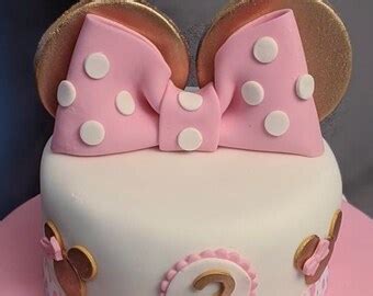 Minnie Mouse Bow Cake Topper Etsy