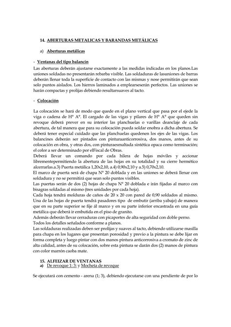 Especificaciones T Cnicas Para Infraestructura Escolar Word Ultimo