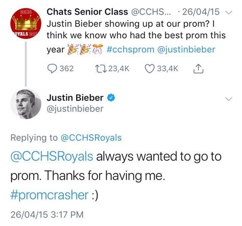 jo on Twitter en abril de 2015 justin se coló a una promoción