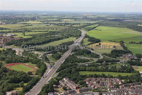 Aerial photography of Manchester aerial photograph of the M60 motorway heading northwards and ...