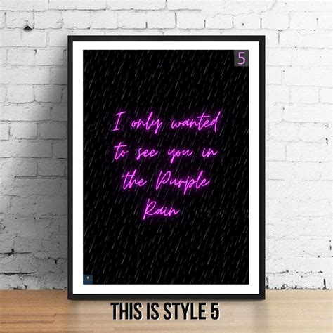 Purple Rain Lyrics Print Prince Inspired Music Poster. | Etsy