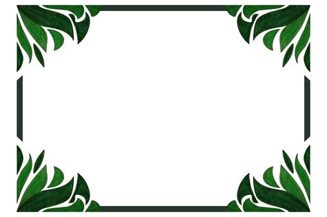 Green Leaf Flora Ornament Border Design 21976703 PNG