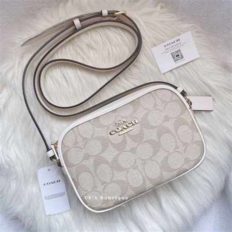 Nwt Coach Mini Jamie Camera Bag In Signature Canvas Lt Khaki Chalk