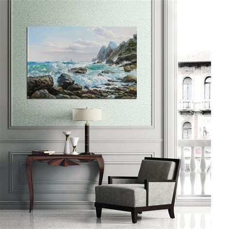 Ocean Painting By Alexander Shenderov Ocean Art Original Oil Etsy